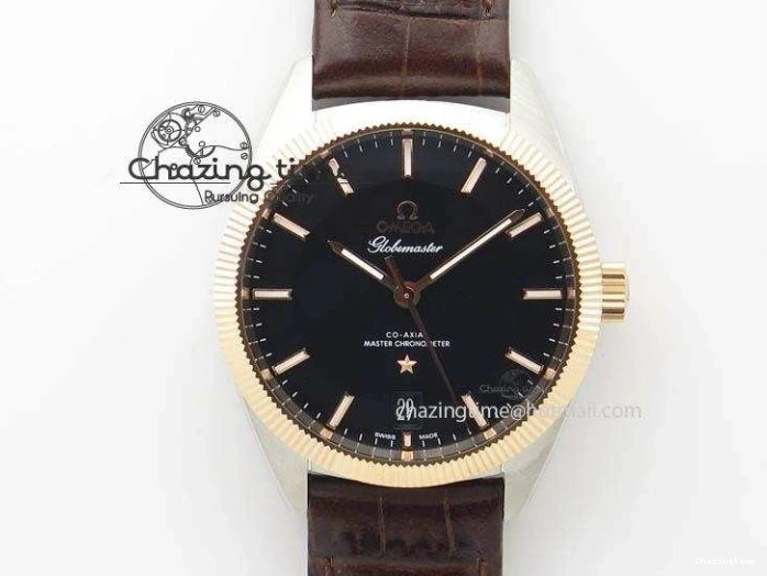 0108 Bright Planet Ocean Professional Rose Gold Liquid Metal V6F 45mm on Black Rubber Strap A 8287